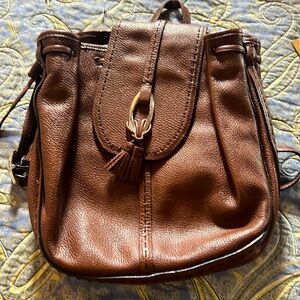 Brighton Brown Supple Pebble Grain Leather Backpack Shoulder Bag Purse
